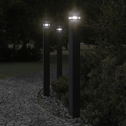 Venkovní Stojací Lampy 3 Ks Černé Hliník 110 Cm
