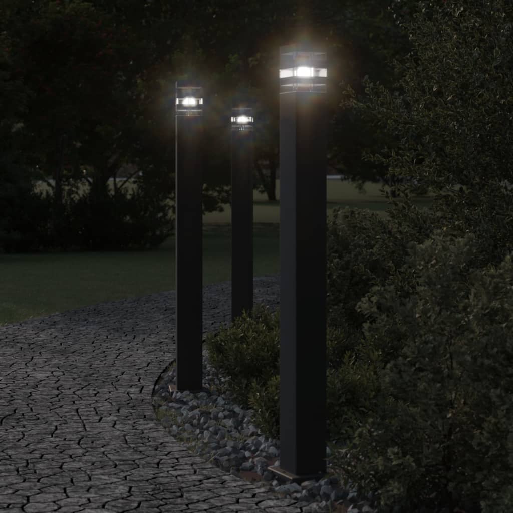 Venkovní Stojací Lampa Černá Hliník 110 Cm