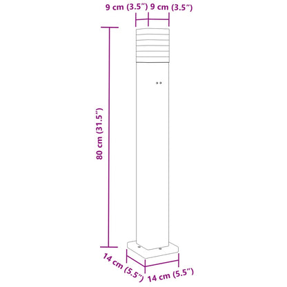 Venkovní Stojací Lampa Černá Hliník 80 Cm