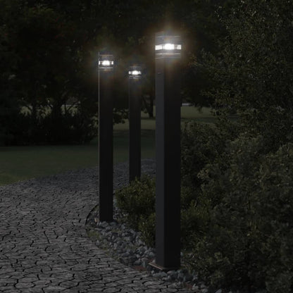 Venkovní Stojací Lampy 3 Ks Černé Hliník Černá 110 Cm