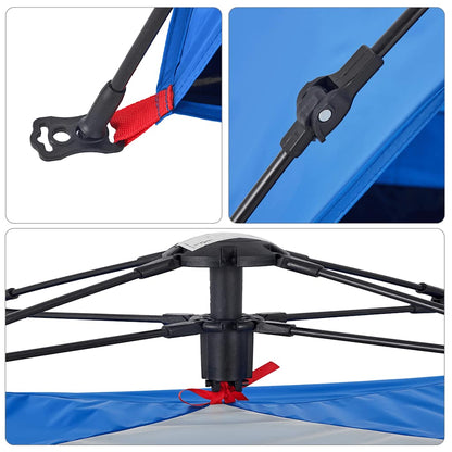 Plážový Stan 2 Osoby Azurově Modrý Rychloupínací Nepromokavý