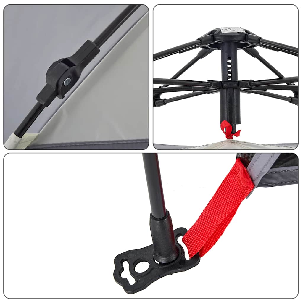 Plážový Stan 2 Osoby Šedý Rychloupínací Nepromokavý