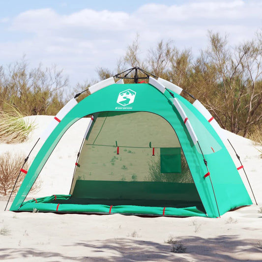 Plážový stan 2 osoby mořská zeleň rychloupínací nepromokavý
