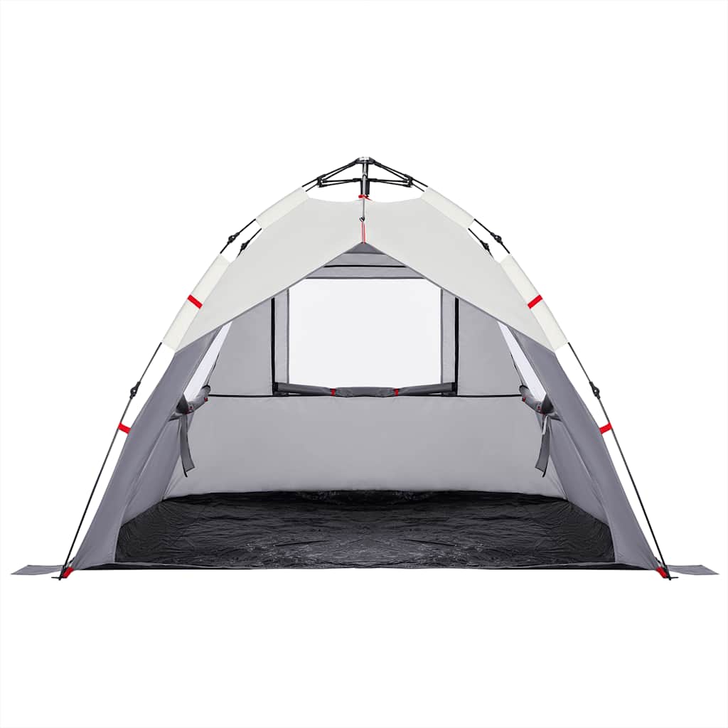 Plážový Stan Pro 3 Osoby Šedý Rychloupínací Nepromokavý