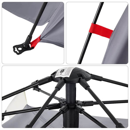 Plážový Stan Pro 3 Osoby Šedý Rychloupínací Nepromokavý