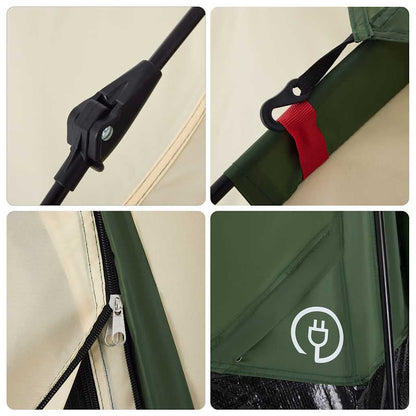 Kempingový Stan Kabinový Pro 4 Osoby Zelený Rychloupínací