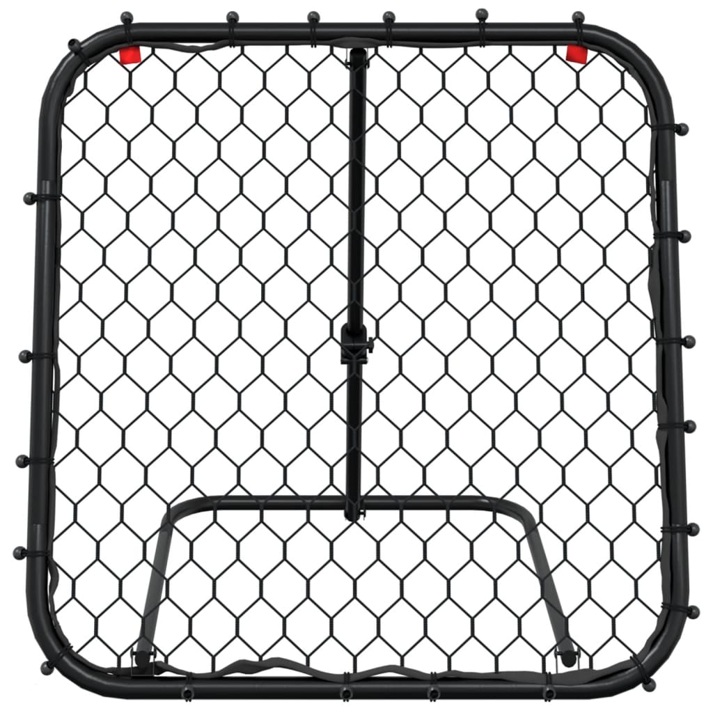 Fotbalový Rebounder Nastavitelný Černý 84 X 73 X 60–80 Cm Ocel Mangovníkové Dřevo (Přírodní)