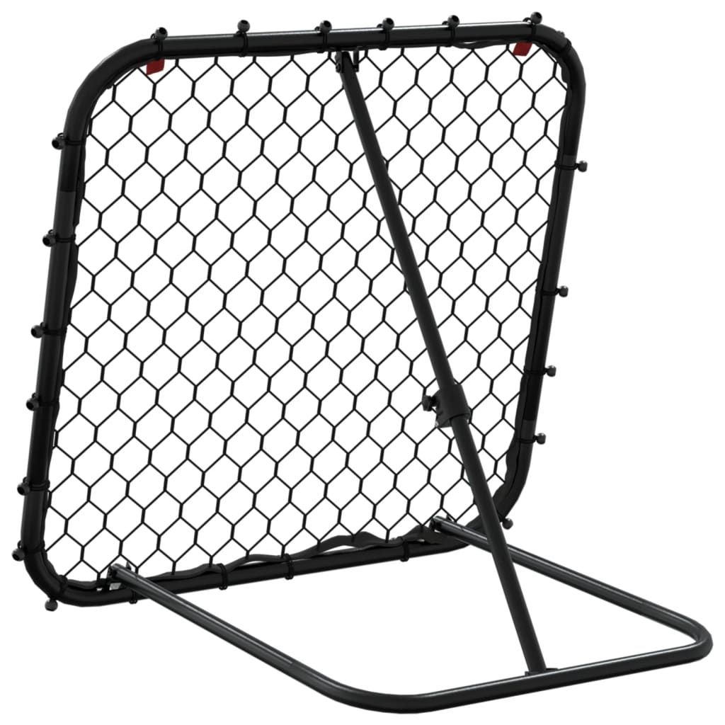 Fotbalový Rebounder Nastavitelný Černý 84 X 73 X 60–80 Cm Ocel Mangovníkové Dřevo (Přírodní)