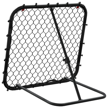 Fotbalový Rebounder Nastavitelný Černý 84 X 73 X 60–80 Cm Ocel Mangovníkové Dřevo (Přírodní)