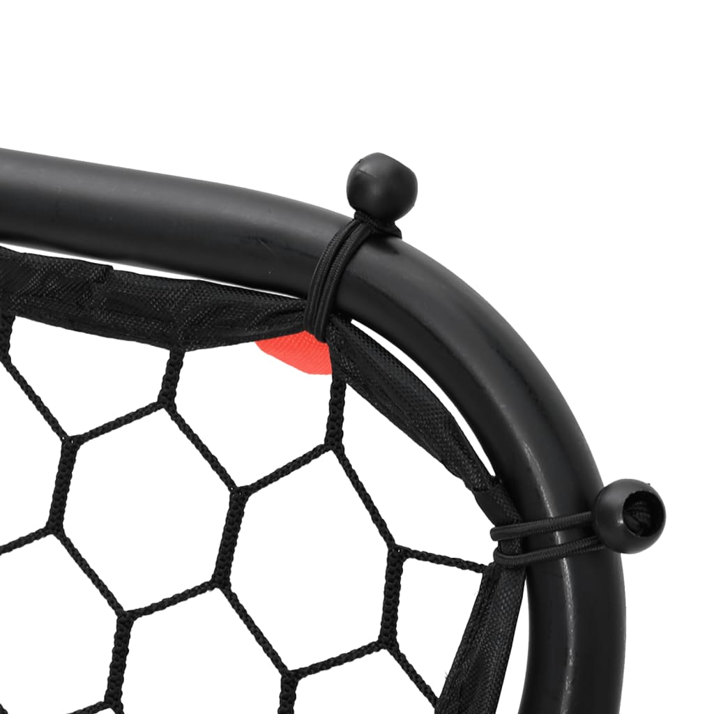 Fotbalový Rebounder Nastavitelný Černý 84 X 73 X 60–80 Cm Ocel Mangovníkové Dřevo (Přírodní)