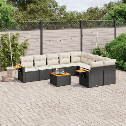 9Dílná Zahradní Sedací Souprava S Poduškami Béžová Polyratan
