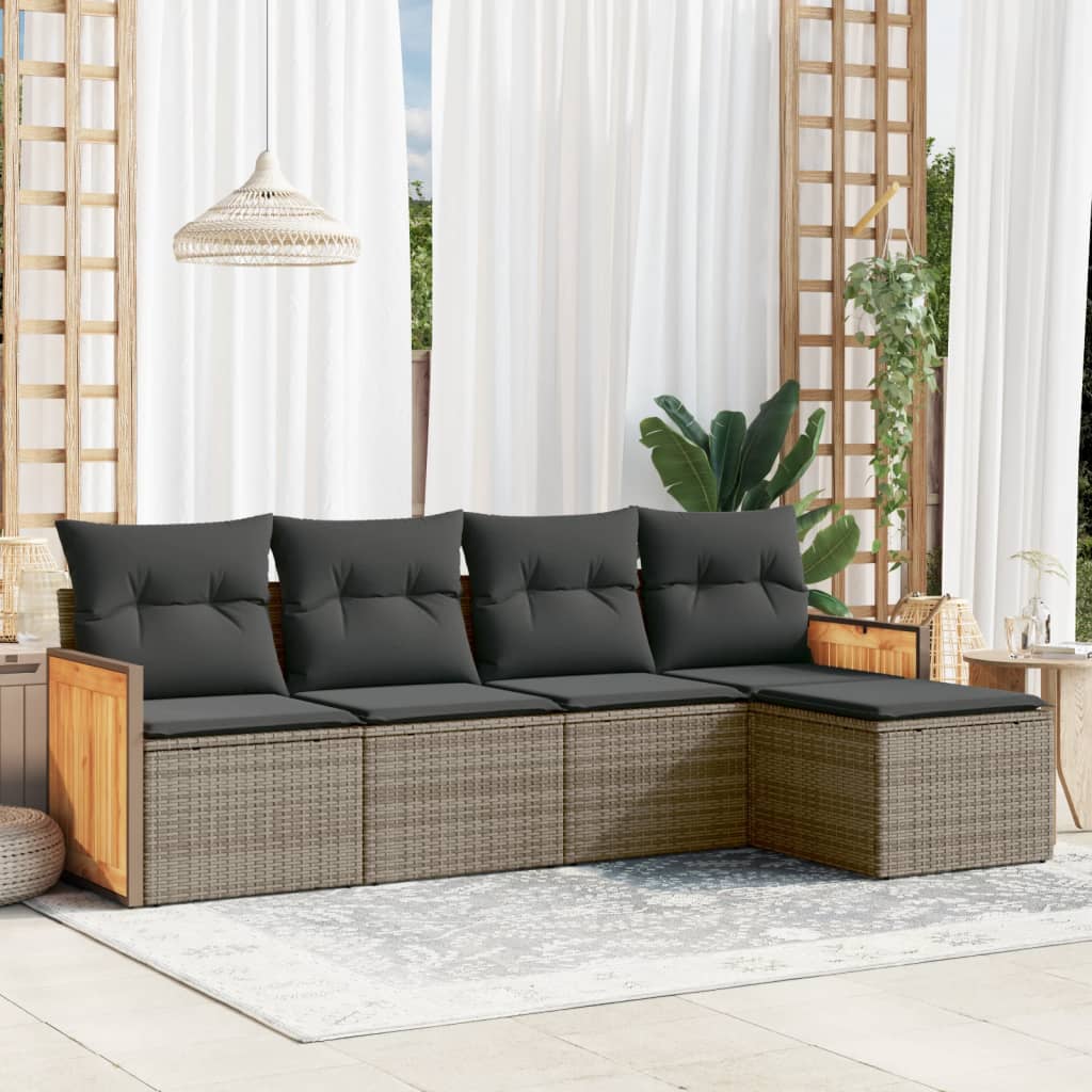 6Dílná Zahradní Sedací Souprava S Poduškami Černá Polyratan