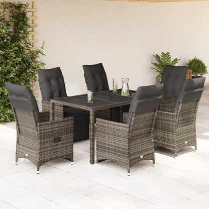 5Dílný Zahradní Bistro Set S Poduškami Šedý Polyratan