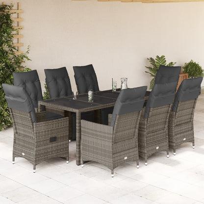 5Dílný Zahradní Bistro Set S Poduškami Šedý Polyratan