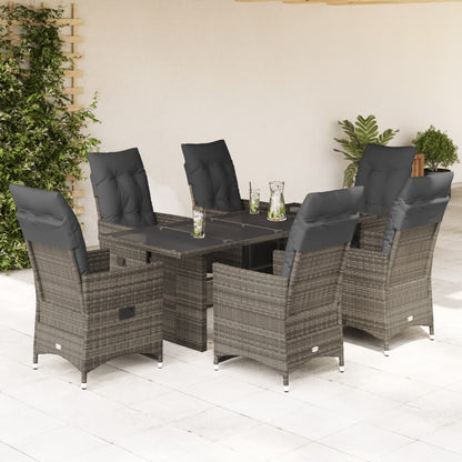 5Dílný Zahradní Bistro Set S Poduškami Šedý Polyratan