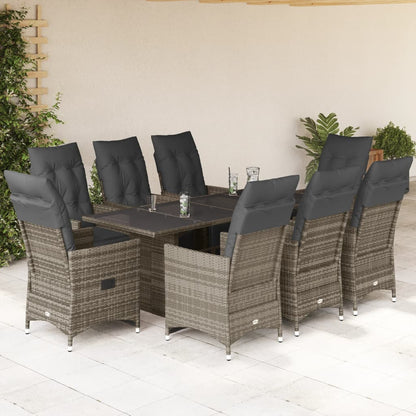 5Dílný Zahradní Bistro Set S Poduškami Šedý Polyratan