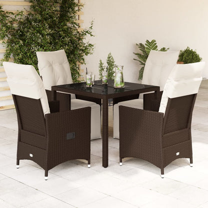 7Dílný Zahradní Bistro Set S Poduškami Hnědý Polyratan