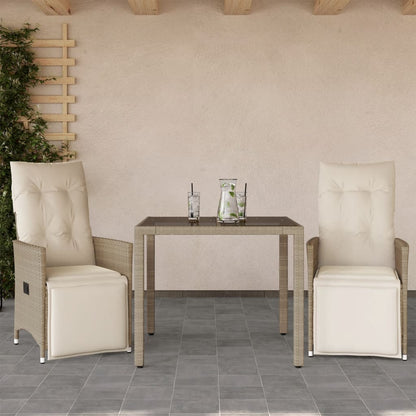 5Dílný Zahradní Bistro Set S Poduškami Béžový Polyratan