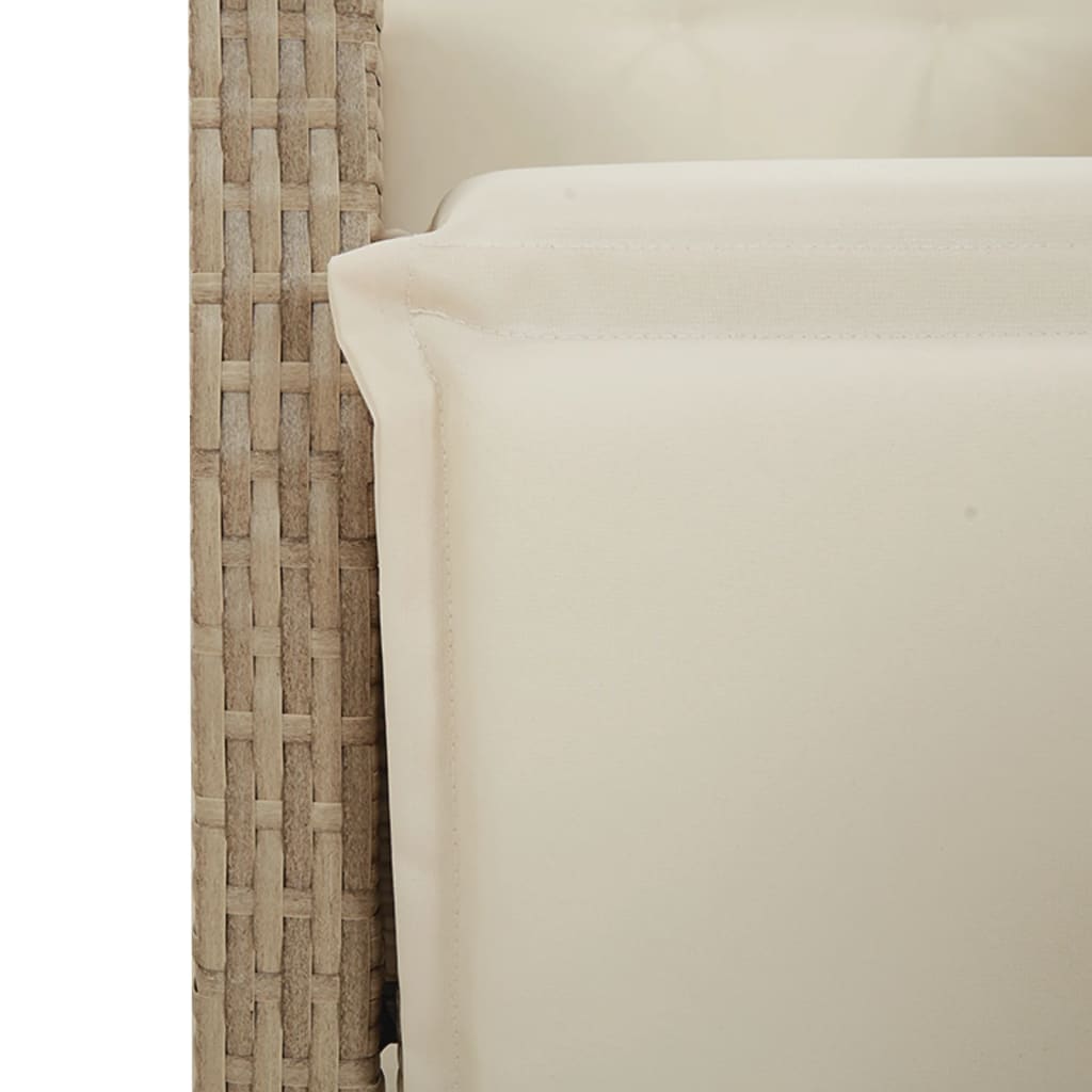 5Dílný Zahradní Bistro Set S Poduškami Béžový Polyratan