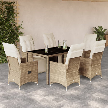 5Dílný Zahradní Bistro Set S Poduškami Béžový Polyratan