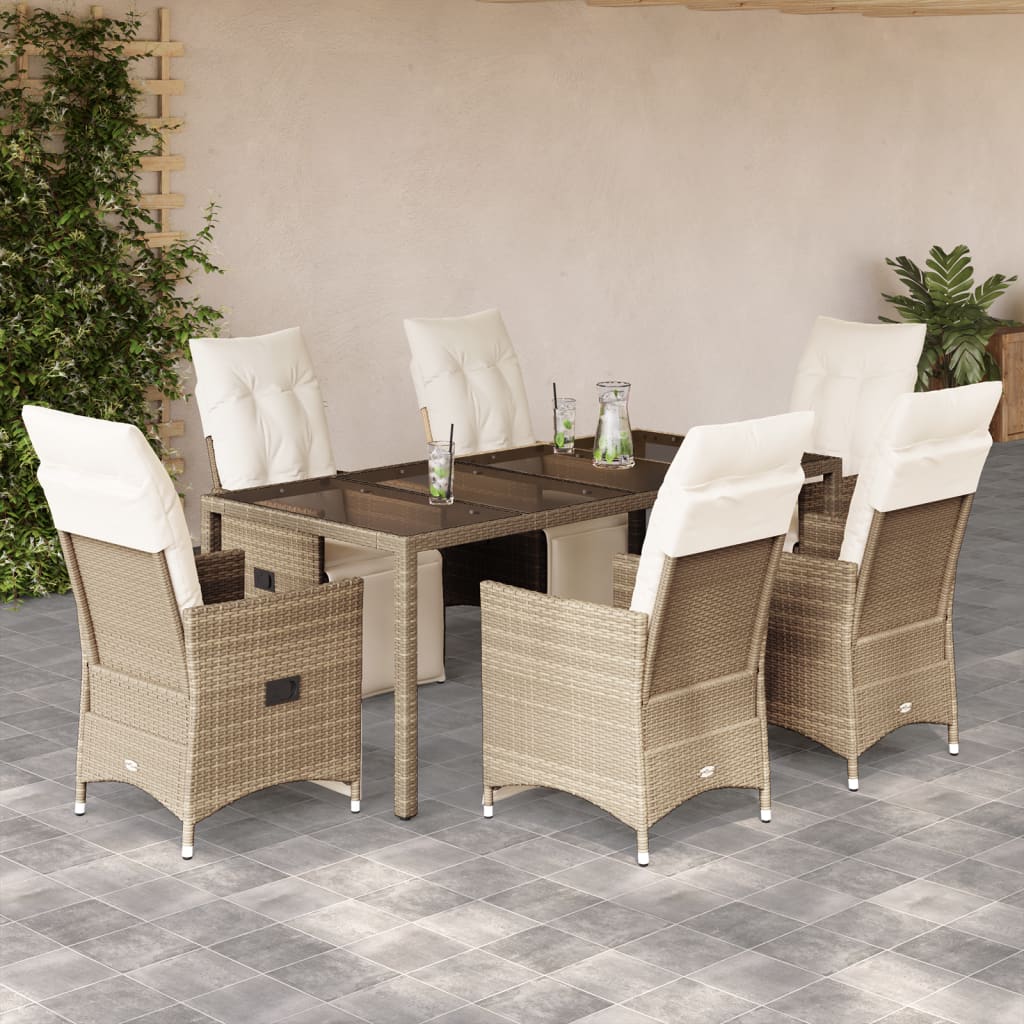 5Dílný Zahradní Bistro Set S Poduškami Béžový Polyratan