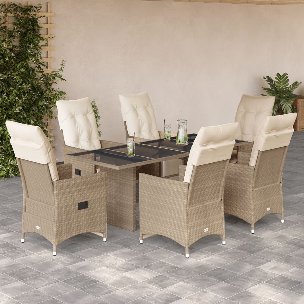 5Dílný Zahradní Bistro Set S Poduškami Béžový Polyratan