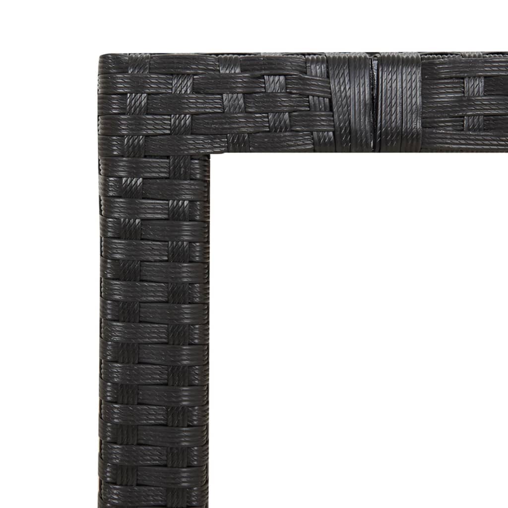 9Dílný Zahradní Bistro Set S Poduškami Černý Polyratan