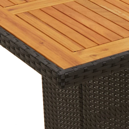 7Dílný Zahradní Bistro Set S Poduškami Černý Polyratan