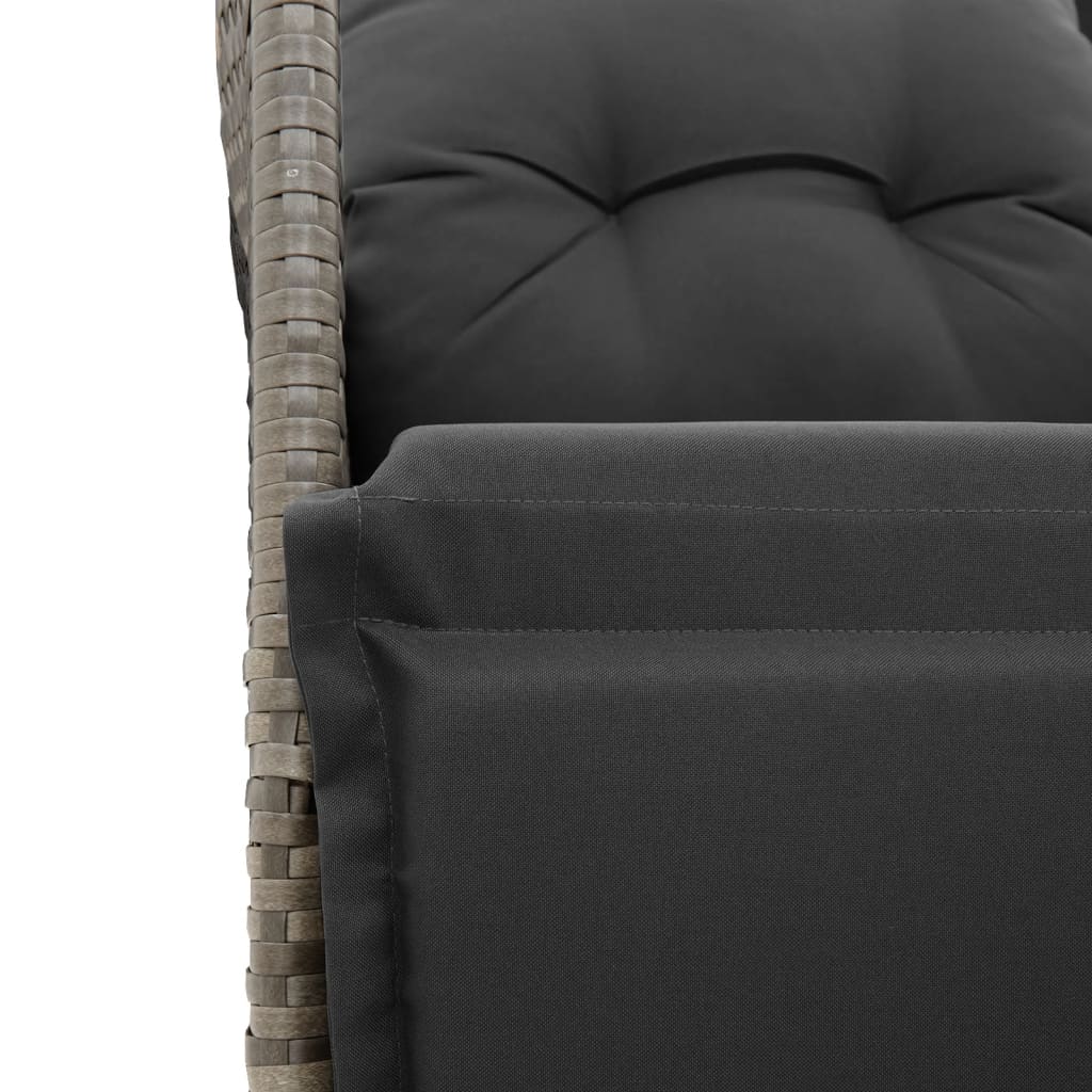 3Dílný Zahradní Bistro Set S Poduškami Šedý Polyratan