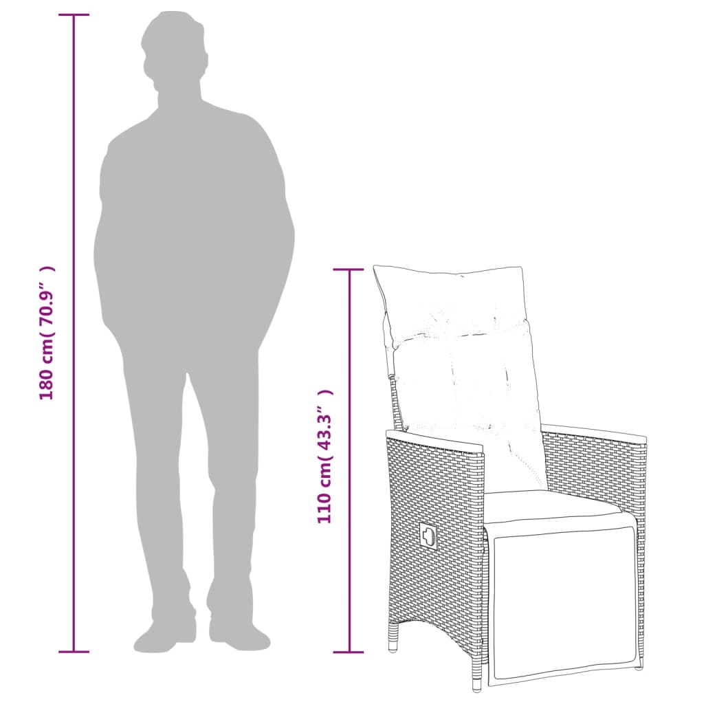 5Dílný Zahradní Bistro Set S Poduškami Šedý Polyratan