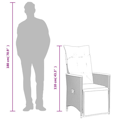 5Dílný Zahradní Bistro Set S Poduškami Šedý Polyratan