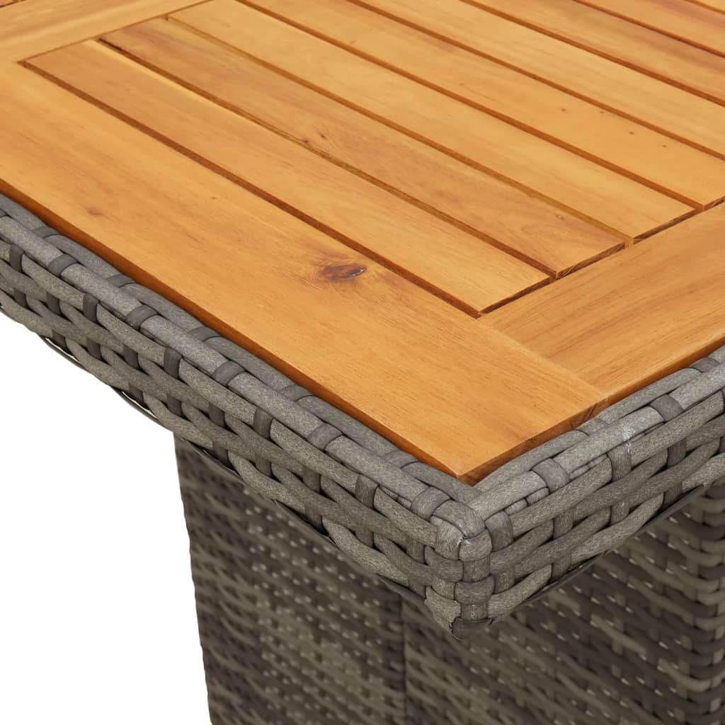 7Dílný Zahradní Bistro Set S Poduškami Šedý Polyratan