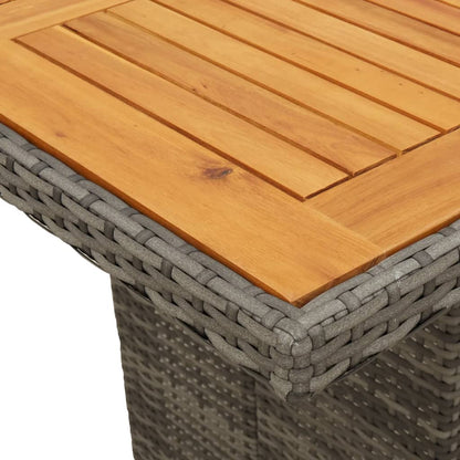 7Dílný Zahradní Bistro Set S Poduškami Šedý Polyratan