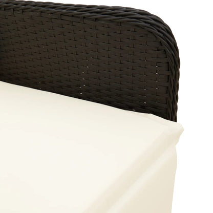 7Dílný Zahradní Bistro Set S Poduškami Černý Polyratan