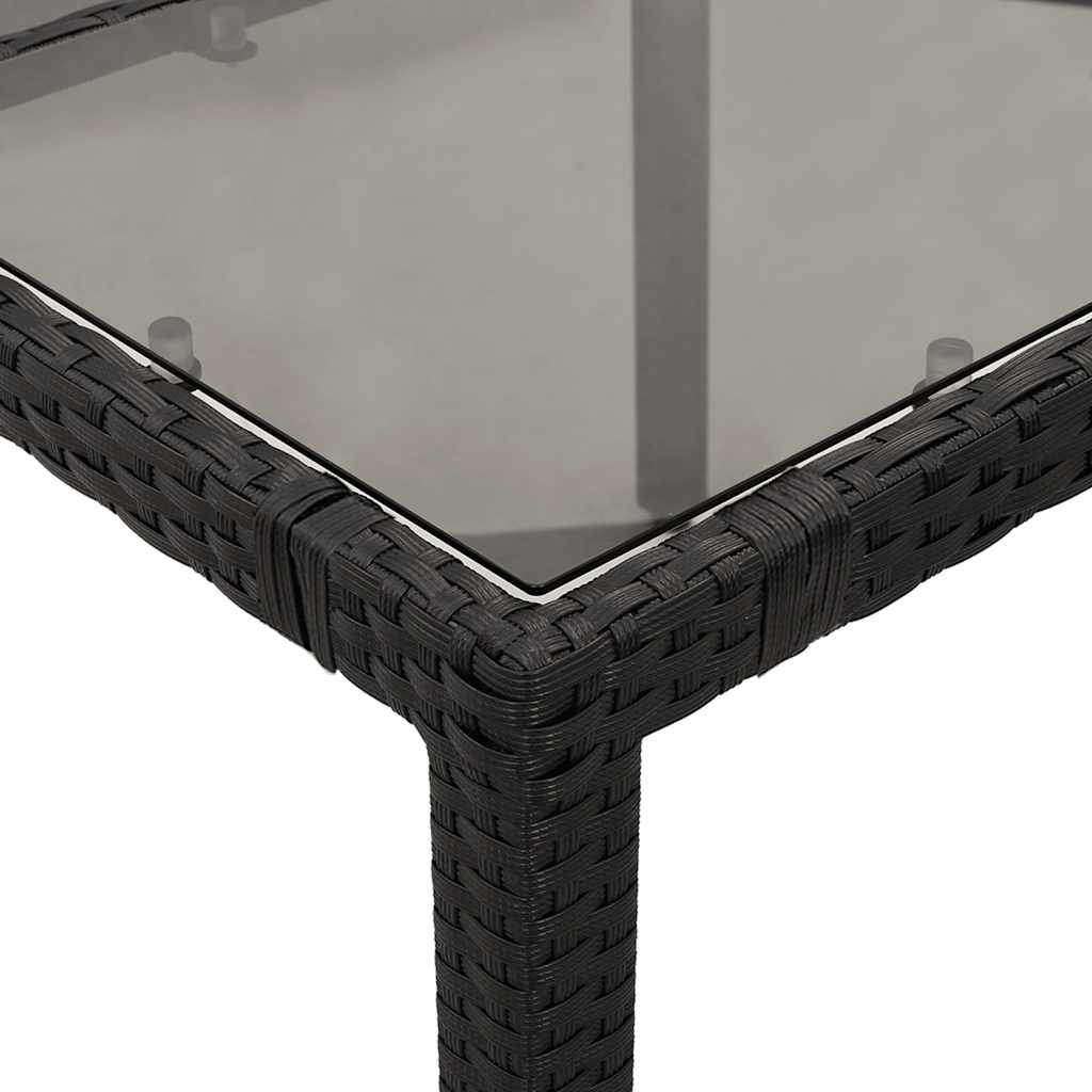 3Dílný Zahradní Bistro Set S Poduškami Černý Polyratan
