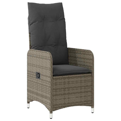 3Dílný Zahradní Bistro Set S Poduškami Šedý Polyratan