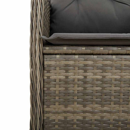 3Dílný Zahradní Bistro Set S Poduškami Šedý Polyratan