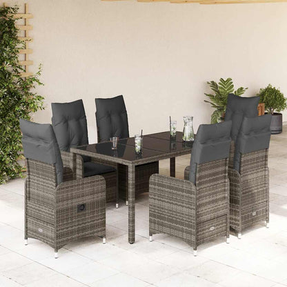 3Dílný Zahradní Bistro Set S Poduškami Šedý Polyratan