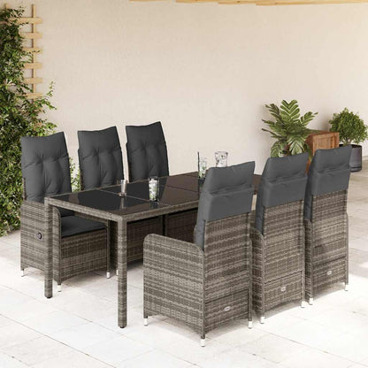 3Dílný Zahradní Bistro Set S Poduškami Šedý Polyratan