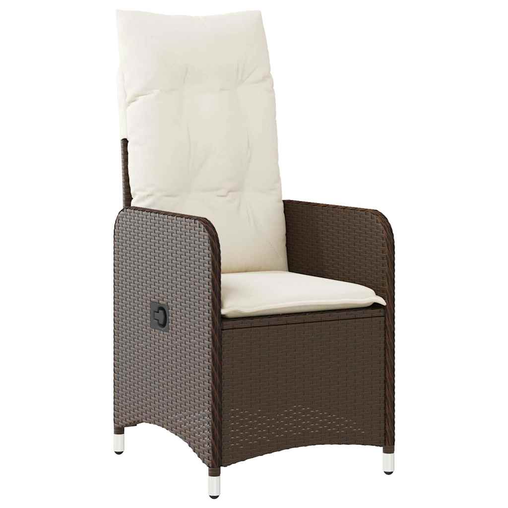 7Dílný Zahradní Bistro Set S Poduškami Hnědý Polyratan