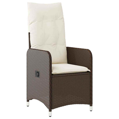7Dílný Zahradní Bistro Set S Poduškami Hnědý Polyratan
