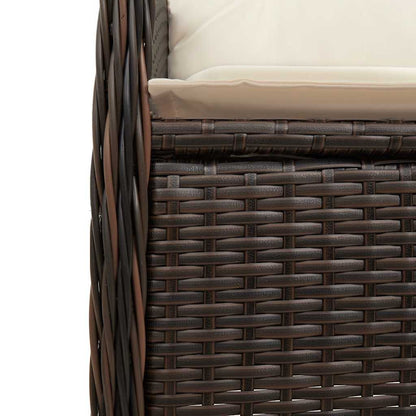 7Dílný Zahradní Bistro Set S Poduškami Hnědý Polyratan