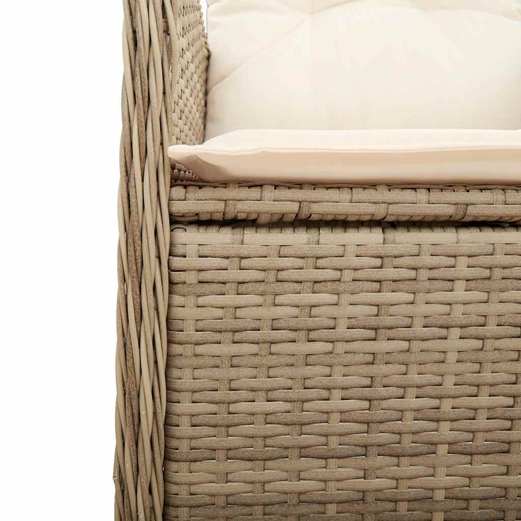 7Dílný Zahradní Bistro Set S Poduškami Béžový Polyratan