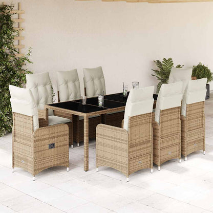 7Dílný Zahradní Bistro Set S Poduškami Béžový Polyratan