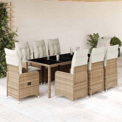 7Dílný Zahradní Bistro Set S Poduškami Béžový Polyratan