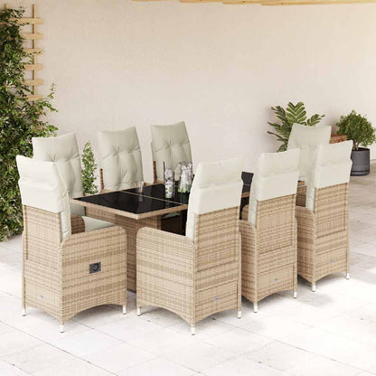 7Dílný Zahradní Bistro Set S Poduškami Béžový Polyratan