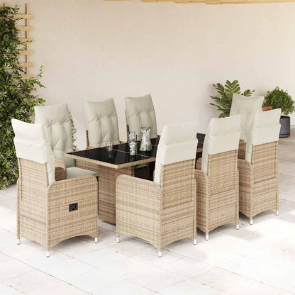 7Dílný Zahradní Bistro Set S Poduškami Béžový Polyratan