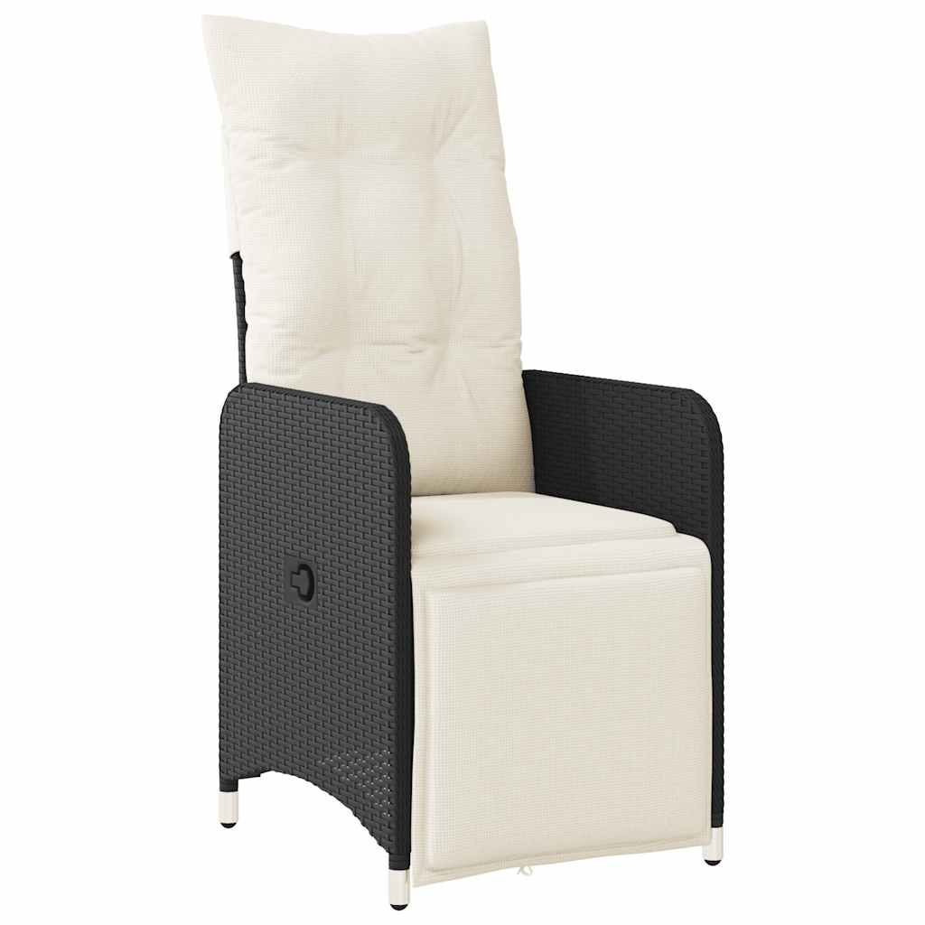 5Dílný Zahradní Bistro Set S Poduškami Černý Polyratan