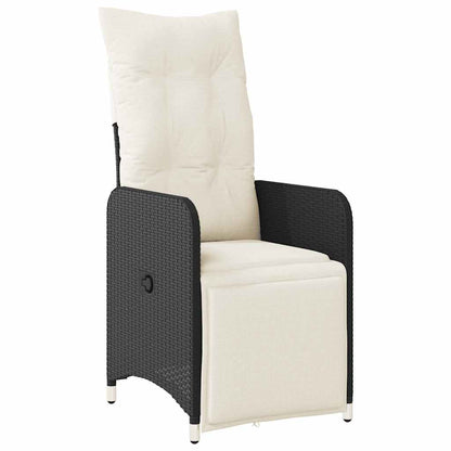5Dílný Zahradní Bistro Set S Poduškami Černý Polyratan