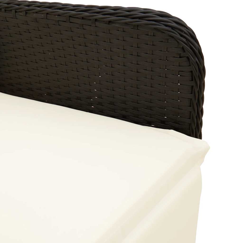 5Dílný Zahradní Bistro Set S Poduškami Černý Polyratan